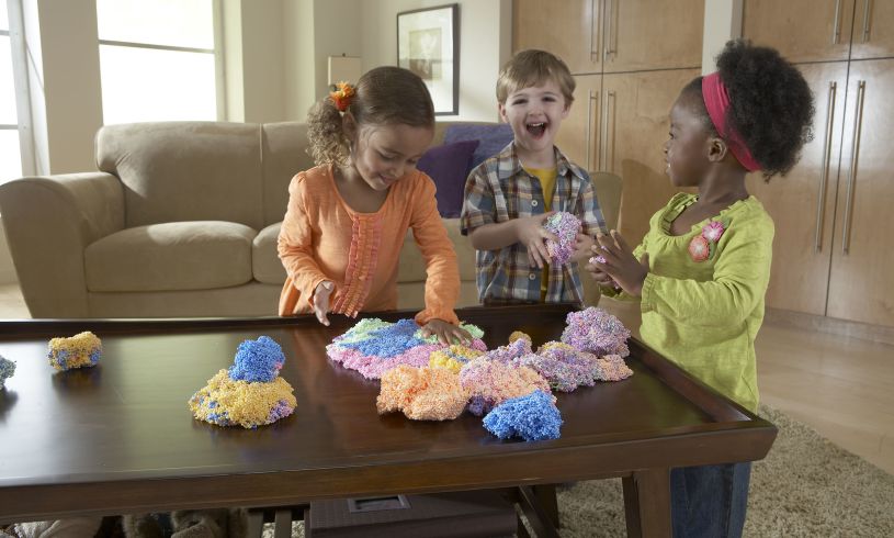 Satisfying sticky but mess-free play foam that never dries out