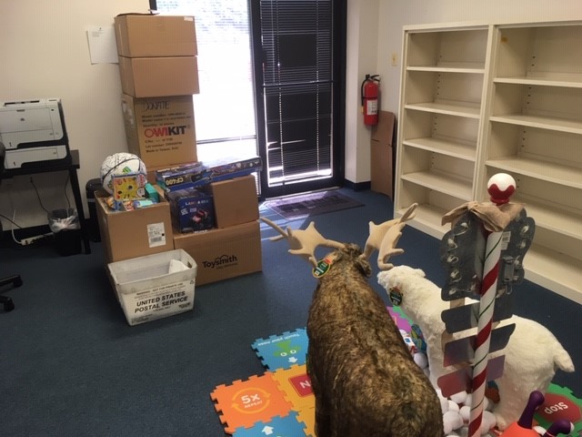 Our trusty North Pole pack animals ready to head out the door