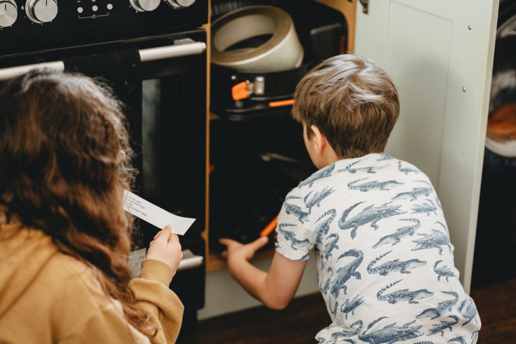 Kids hunting for clues