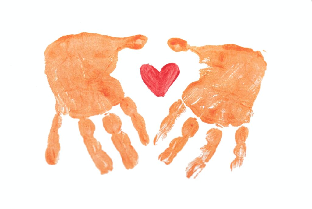 Handprint thank you cards